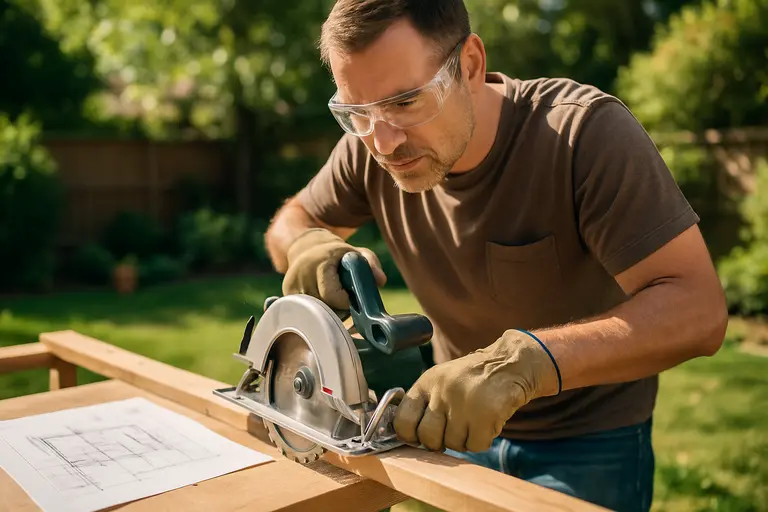 Homeowner reviewing a repair area before deciding whether to hire help
